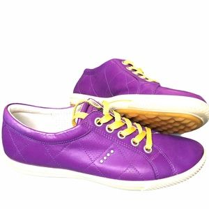 ECCO Purple Leather Spikeless Golf/Street Shoes